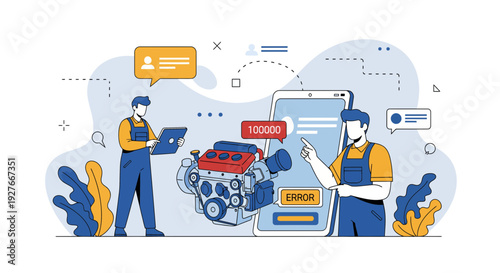 Engine maintenance digital diagnostics remote assistance technicians