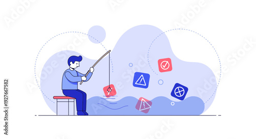 User seeks digital icons selecting status symbols like checkmark warning and stop data