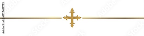 Ornate gold horizontal divider featuring a cross-shaped element at the center