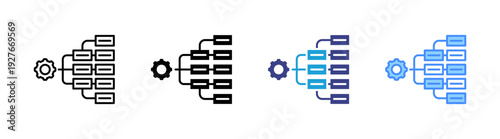 Workflow icon set multiple style collection