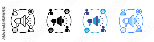 Public Relation icon set multiple style collection