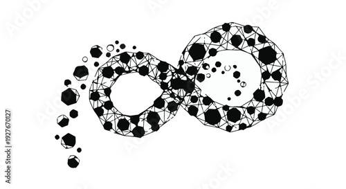 Abstract Geometric Infinity Symbol with Interconnected Polygonal Shapes