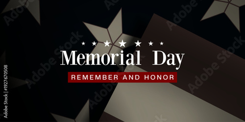Memorial Day. Vintage american flag. Great for posters, banners, social media and more. Black background.