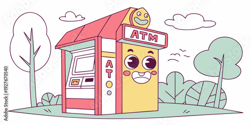 A vibrant and lively scene of a small town with a colorful house and friendly people Vector