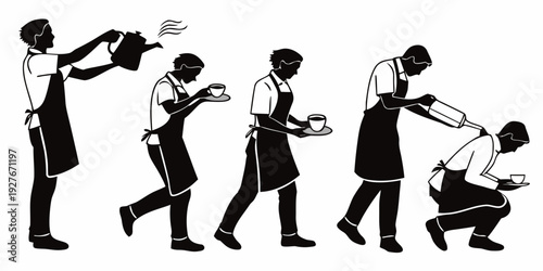 A sequence of a person being attacked by a group of assailants Vector