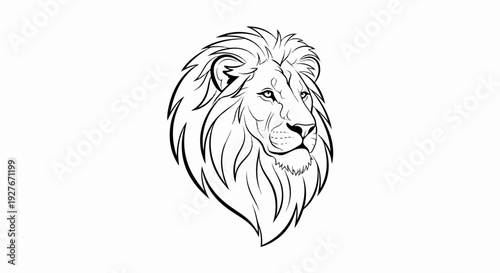 Stylized lion head with a flowing mane