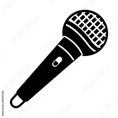 Studio Microphone Icon for Music and Broadcasting.