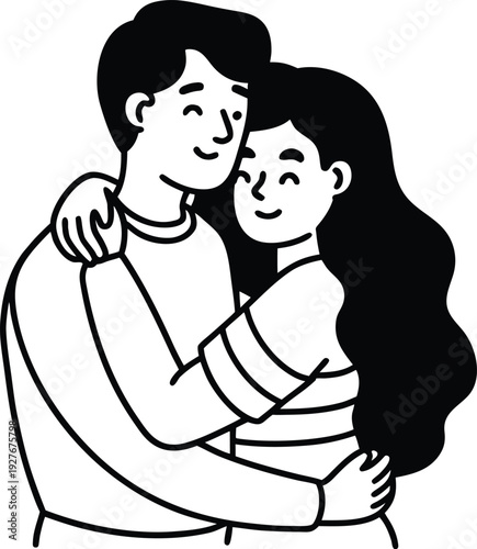 hug-day-illustration--hugging-couple-icon--cute.eps