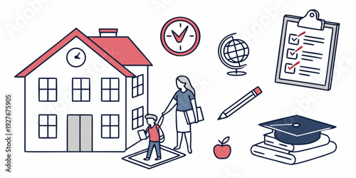 A visual representation of various aspects of home ownership and maintenance Vector