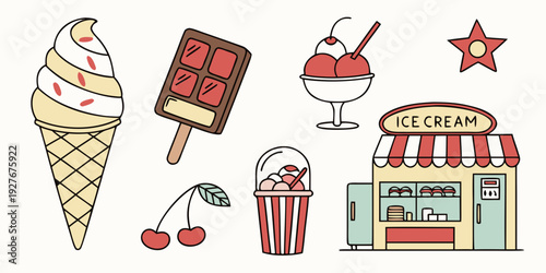 Assorted items representing the spirit of independence and celebration Vector