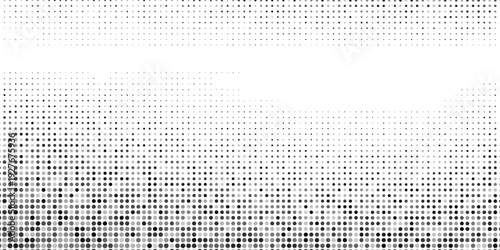 Grunge halftone gradient background. Faded grit noise texture. White and black sand wallpaper. Retro pixelated backdrop. Anime or manga style comic overlay. Vector graphic design textured template
