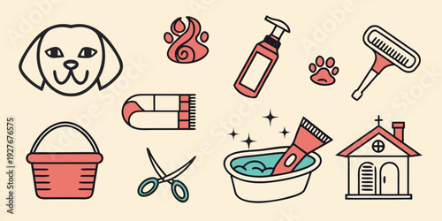 A delightful illustration of various household chores and activities Vector