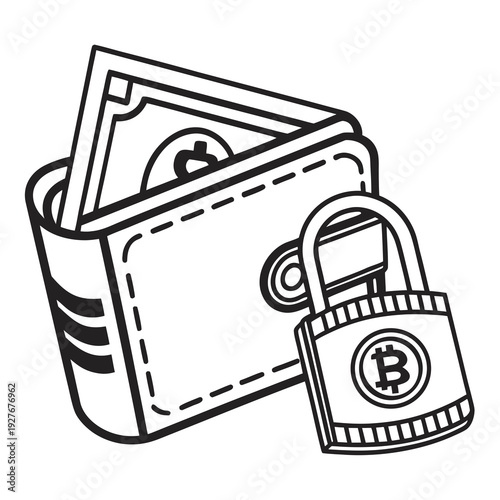 A wallet with a bitcoin lock