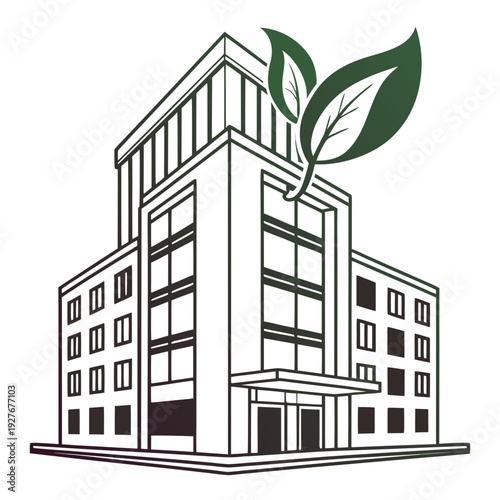 A building with a plant growing out of it