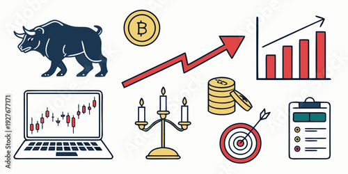 Visual representation of financial growth and investment opportunities Vector
