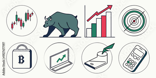 Diverse icons representing various aspects of security and protection Vector