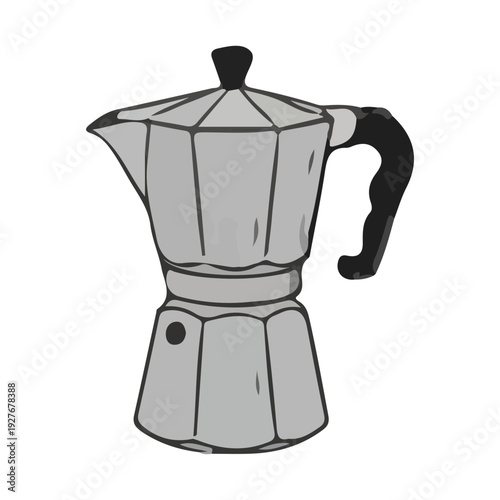 Moka Pot Coffee Maker Illustration