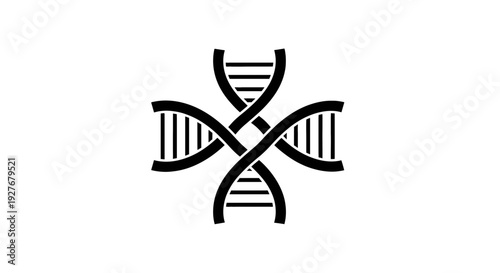 Abstract illustration of intertwined double helix structures representing genetic material.