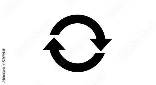 Black circular arrows pointing in opposite directions forming a loop.