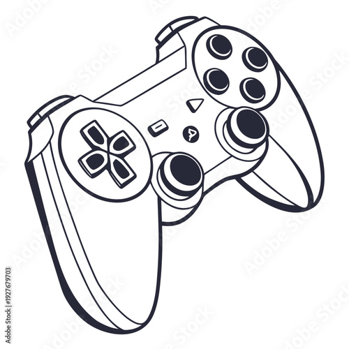 A drawing of a video game controller