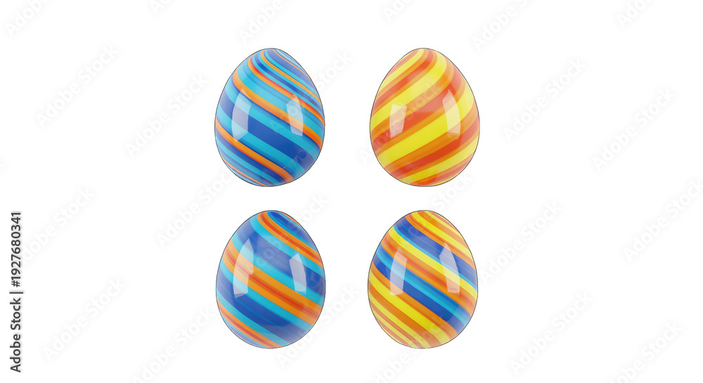 Obraz premium Easter day isolated opal easter eggs on transparent background