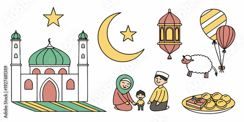 Diverse religious symbols and figures representing various faiths and beliefs Vector