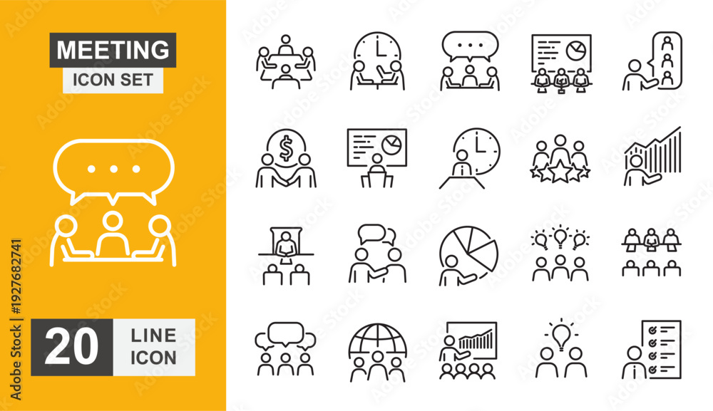 Foto Meeting icon set