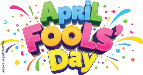 Vibrant april fools' day celebration graphic