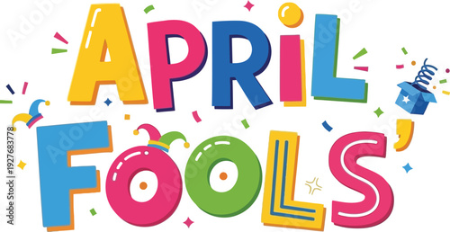 April fools' day colorful celebration graphic