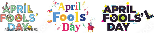 April fools' day colorful typography