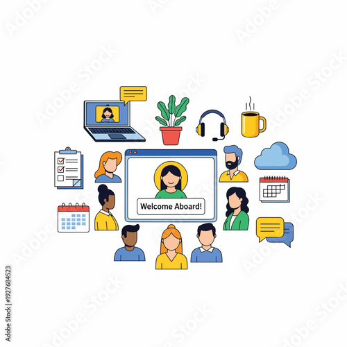 Virtual Meeting Online Collaboration Remote Teamwork.