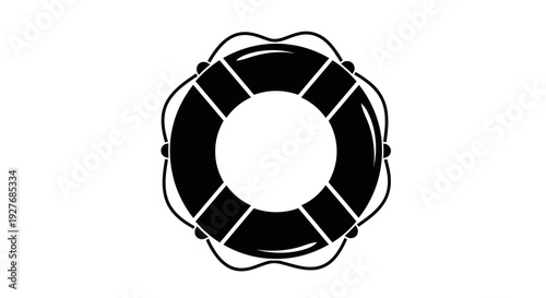 Black Life Preserver Ring Illustration.