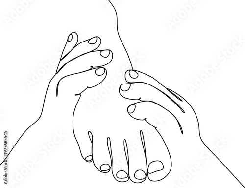 Vector illustration of foot massage, foot care concept, relaxing procedure for masseur, beautiful feet during massage for spa treatment advertising