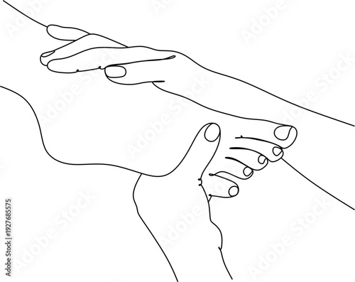 Vector illustration of foot massage, foot care concept, relaxing procedure for masseur, beautiful feet during massage for spa treatment advertising