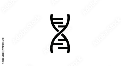 DNA Double Helix Structure Simple Illustration.