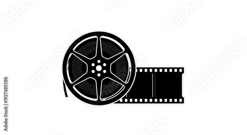 Film Reel and Strip Illustration.