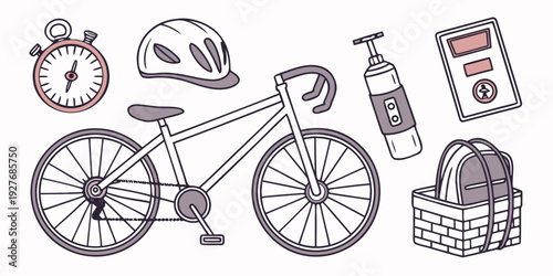 Assorted illustrations of various sports equipment and activities Vector