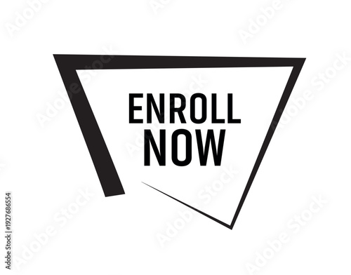 enroll now button on white background