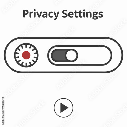 A privacy settings toggle switch with a red indicator