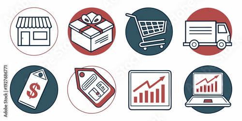 A diverse collection of icons representing various activities and services. Vector