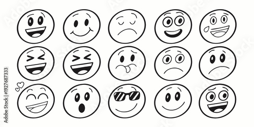 A collection of various emotional expression faces Vector