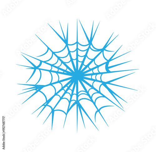blue cobweb illustration with white background for graphic design
