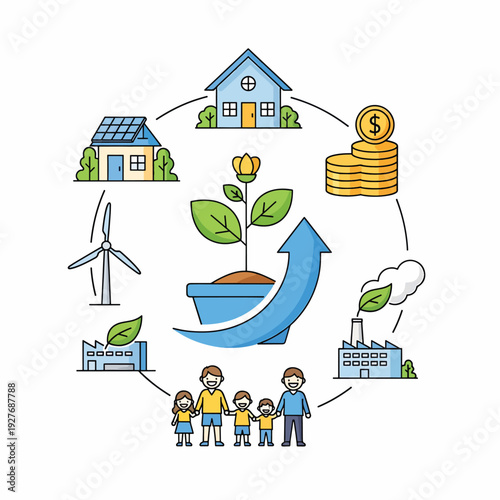 Family standing together in unity.