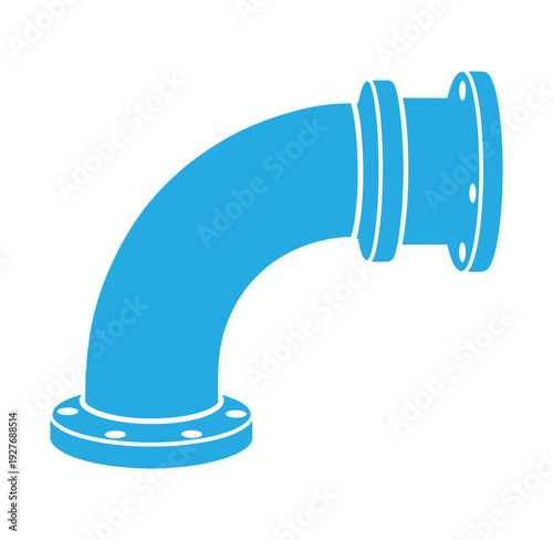 blue elbow pipe fitting with flange connections for industrial plumbing systems