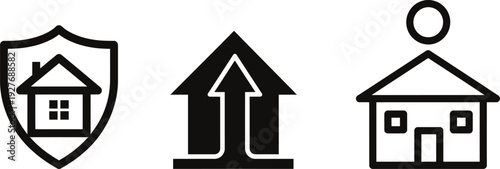 Real estate security and growth icons