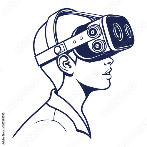 A person wearing a virtual reality headset