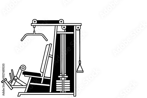 Gym equipment with weight stack and lat pulldown bar