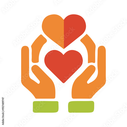 Hands Holding Hearts Icon