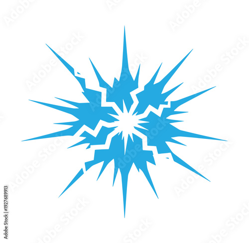 Blue explosion graphic design element for digital media and creative projects