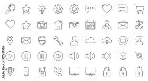 A collection of diverse icons representing various objects and actions